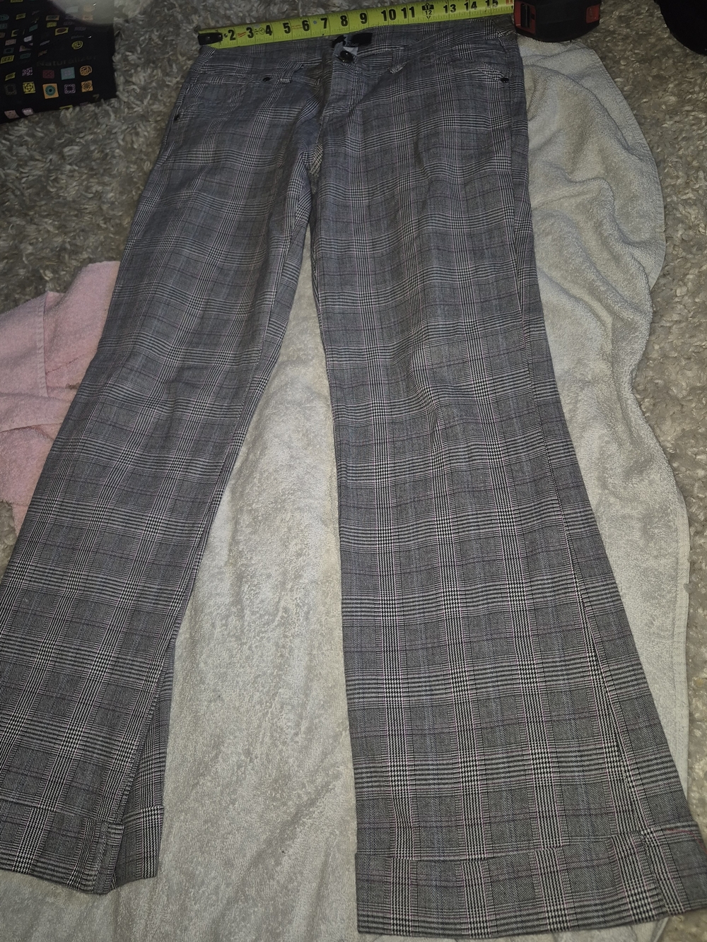 Classic Gray Plaid Dress Pants - Tailored Women's Trousers